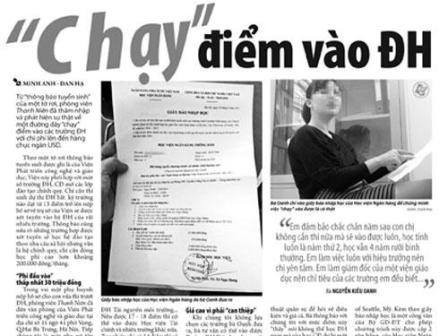 Điều tra đường dây 'chạy điểm vào đại học' ảnh 1